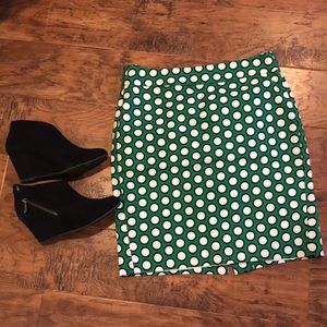 Cute green skirt with polka dots